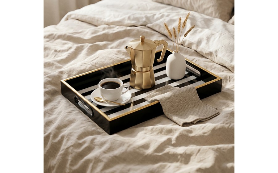 Taca dekoracyjna SHP GRAND biało-czarna