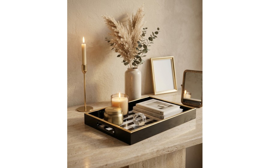 Taca dekoracyjna SHP GRAND biało-czarna