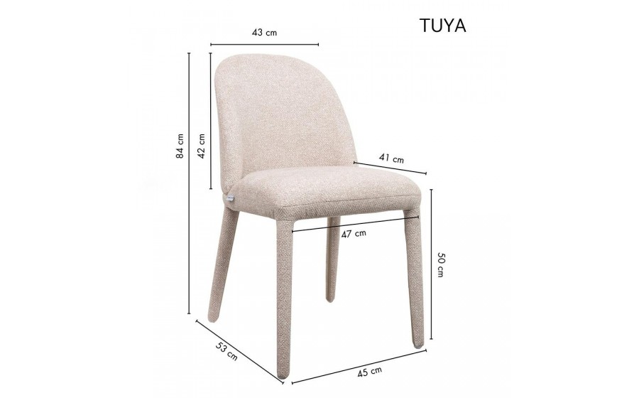Krzesło tapicerowane do jadalni TUYA beżowe