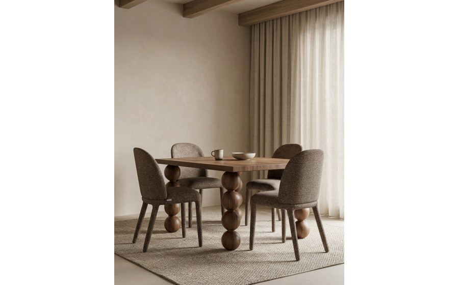 Krzesło tapicerowane do jadalni TUYA brązowe