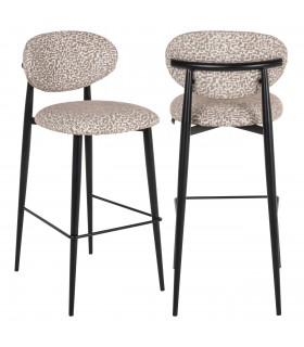 RICHMOND krzesło barowe DANTES natural  geo - trudnopalne