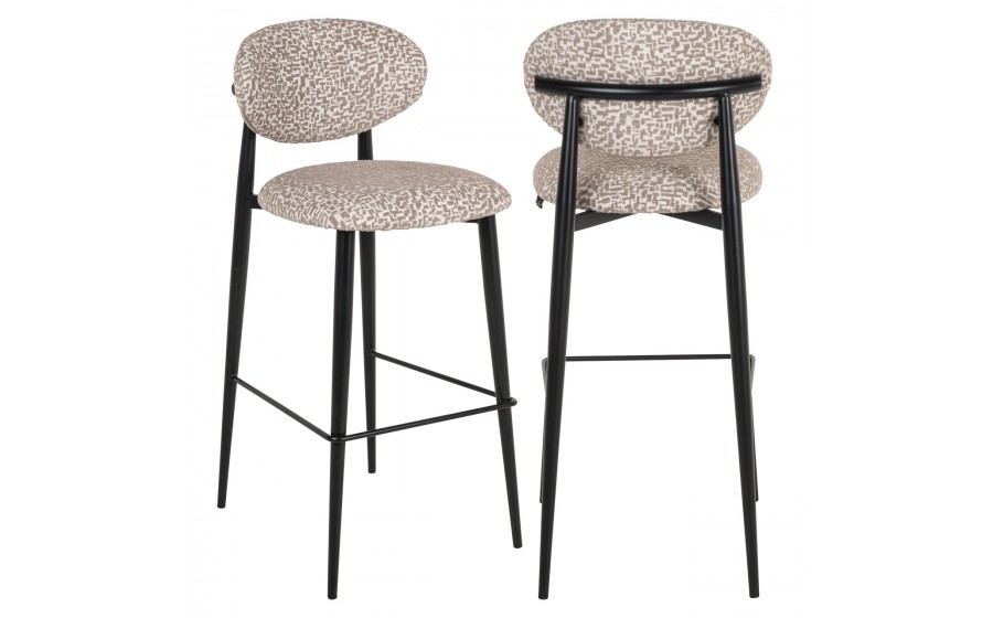 RICHMOND krzesło barowe DANTES natural  geo - trudnopalne