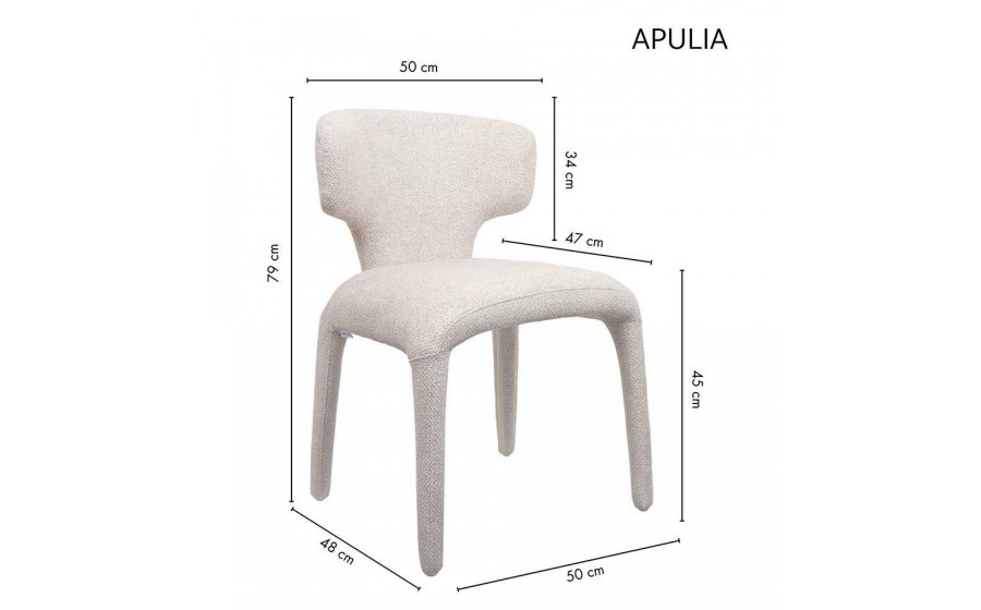 Krzesło tapicerowane do jadalni salonu APULIA beżowe