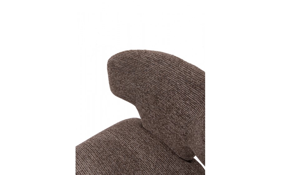 Krzesło tapicerowane do jadalni salonu APULIA brązowe