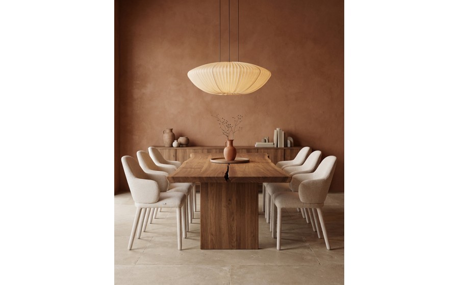 Krzesło tapicerowane do jadalni AKIRA beżowe