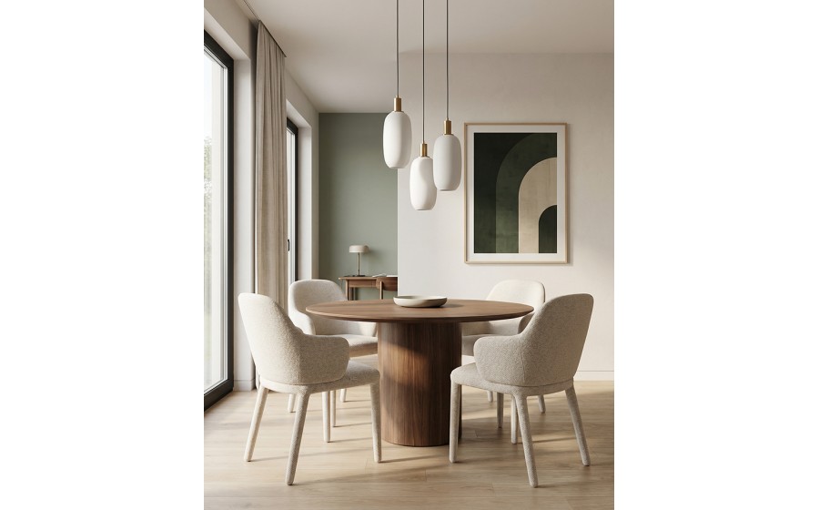 Krzesło tapicerowane do jadalni AKIRA beżowe