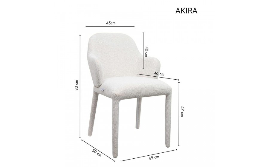Krzesło tapicerowane do jadalni AKIRA beżowe