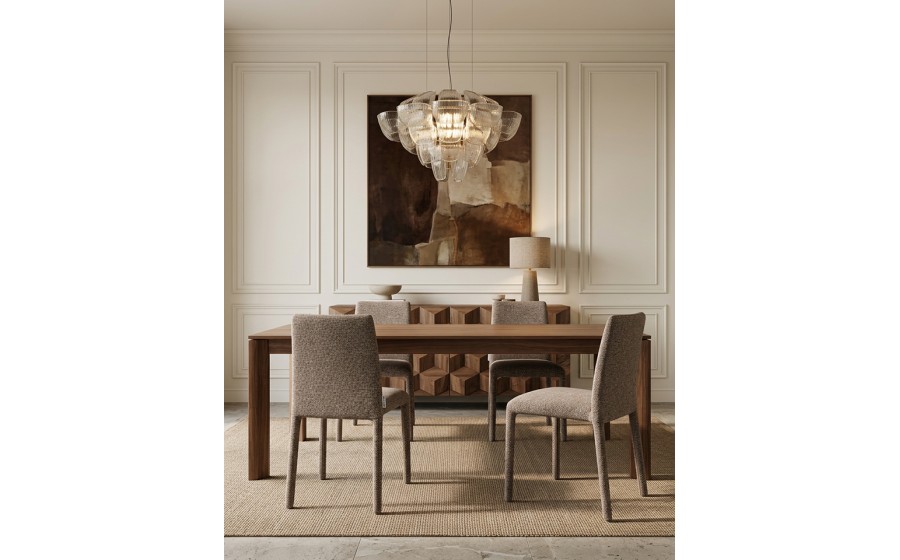 Krzesło tapicerowane do jadalni ALYA brązowe