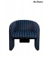 MaMaison fotel tapicerowany JOLIE niebieski czarny