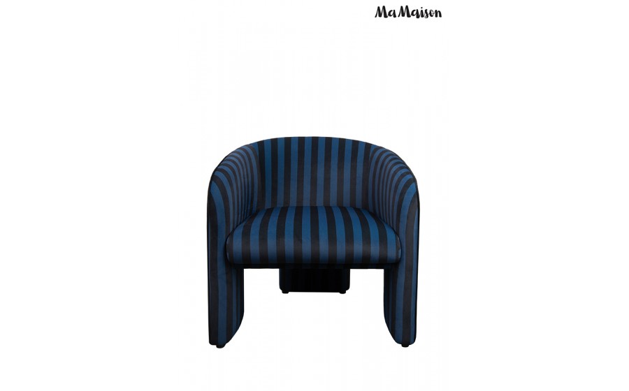 MaMaison fotel tapicerowany JOLIE niebieski czarny
