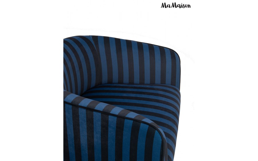MaMaison fotel tapicerowany JOLIE niebieski czarny
