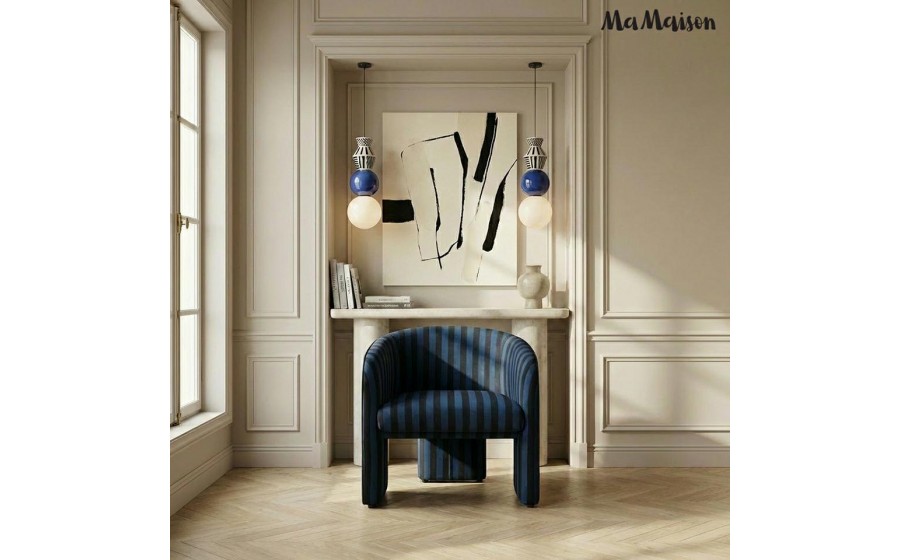 MaMaison fotel JOLIE niebieski / czarny