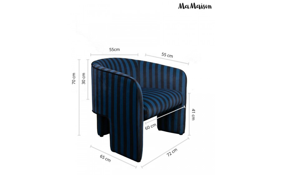 MaMaison fotel JOLIE niebieski / czarny