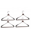 Zestaw 4 drewnianych wieszaków na ubrania SHP SOLID czarny