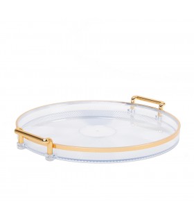 Taca dekoracyjna SHP LUXI transparentna złota