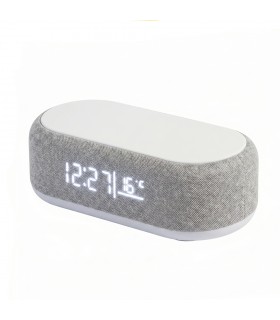 Ładowarka indukcyjna z zegarem LED SHP BAXTER szara