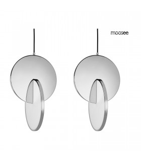 MOOSEE zestaw 2 lamp wiszących DISCO LED srebrna