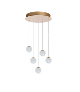AZZARDO lampa wisząca EDEM 5 ROUND złota