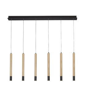 AZZARDO lampa wisząca IZOLDA 6 brązowa  / drewno