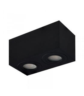 AZZARDO lampa sufitowa / plafon BRANT 2  SQUARE IP44 czarna