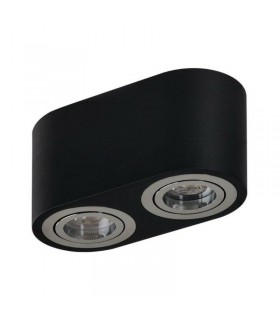 AZZARDO lampa sufitowa / plafon BRANT 2  czarna / chromowana