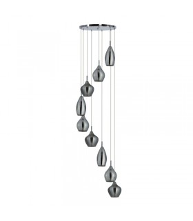 AZZARDO lampa wisząca AMBER MILANO 9 miedziana