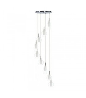 AZZARDO lampa wisząca AMBER MILANO 9  transparentna
