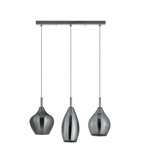AZZARDO lampa wisząca AMBER MILANO 3 chromowana