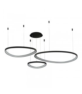 AZZARDO lampa wisząca AMANDA 42 + 62 +  82 CCT SWITCH DIMM czarna