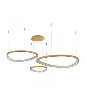 AZZARDO lampa wisząca AMANDA 42 + 62 +  82 CCT SWITCH DIMM złota