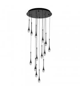AZZARDO lampa wisząca DALMA 14 ROUND  czarna