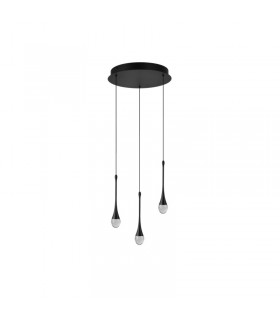 AZZARDO lampa wisząca DALMA 3 ROUND  czarna