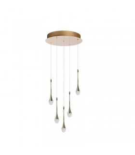 AZZARDO lampa wisząca DALMA 5 ROUND  złota