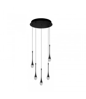AZZARDO lampa wisząca DALMA 5 ROUND  czarna