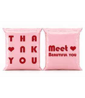 Zestaw 20 toreb kurierskich SHP HEART L różowe 62 × 45 cm