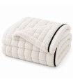 Koc pluszowy SHP ROYAL biały 200 × 150 cm wzór w kratkę