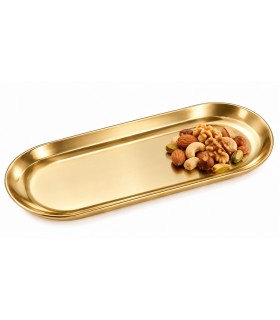 Taca dekoracyjna SHP MIDAS L złota metalowa 30 × 11,7 cm