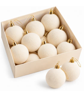 Bombki choinkowe SHP SATINE BALLS 10  szt. kremowe