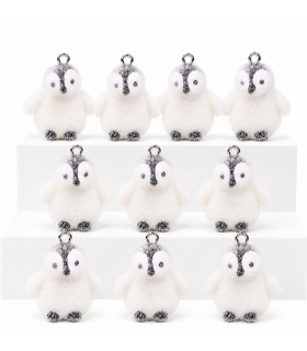 Zestaw 10 dekoracji SHP PENGUIN pingwiny zawieszki czarno białe