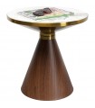 KARE stolik CONO WALNUT 50 biały brązowy złoty 50 cm