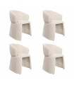 MaMaison zestaw 4 krzeseł TOMI beżowe tapicerowane do jadalni